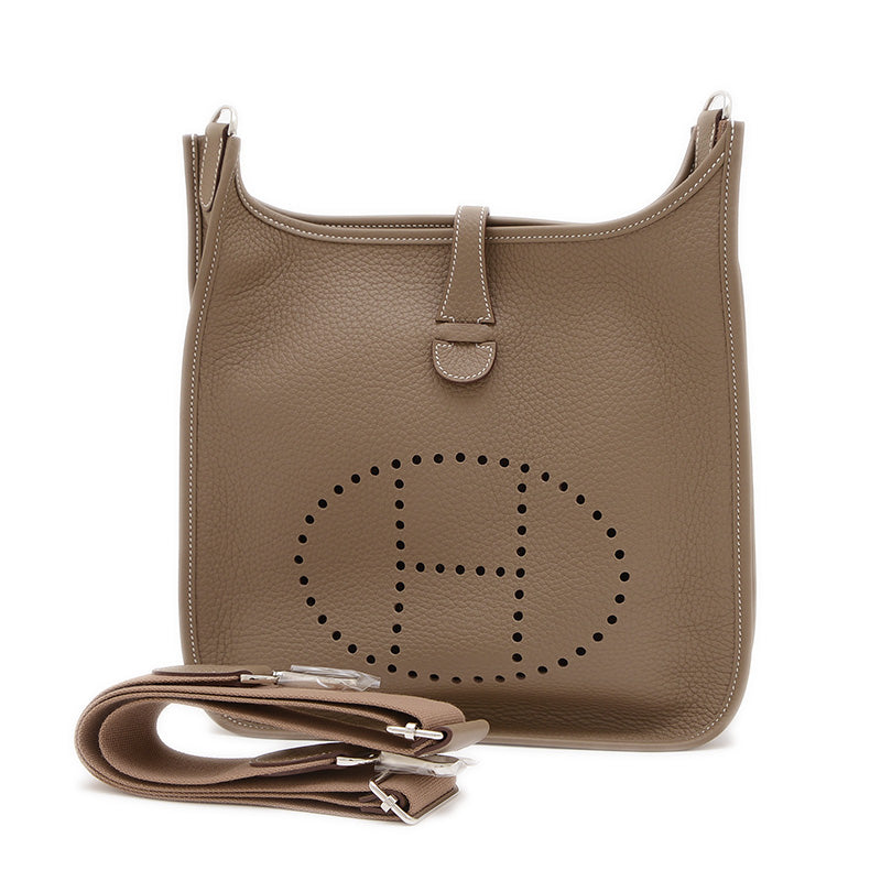 エブリン3 PM トリヨン エトゥープ シルバー金具 K刻印 ショルダーバッグ