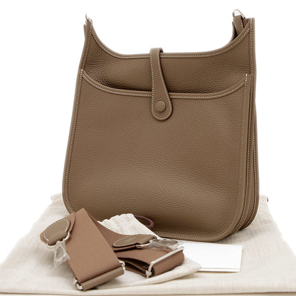 エブリン3 PM トリヨン エトゥープ シルバー金具 K刻印 ショルダーバッグ