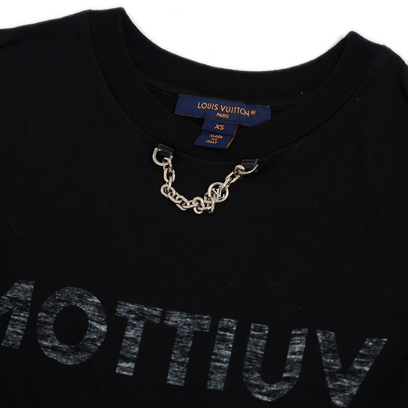 ロゴリバース チェーン 半袖Tシャツ コットン ブラック レディース XS 半袖Ｔシャツ