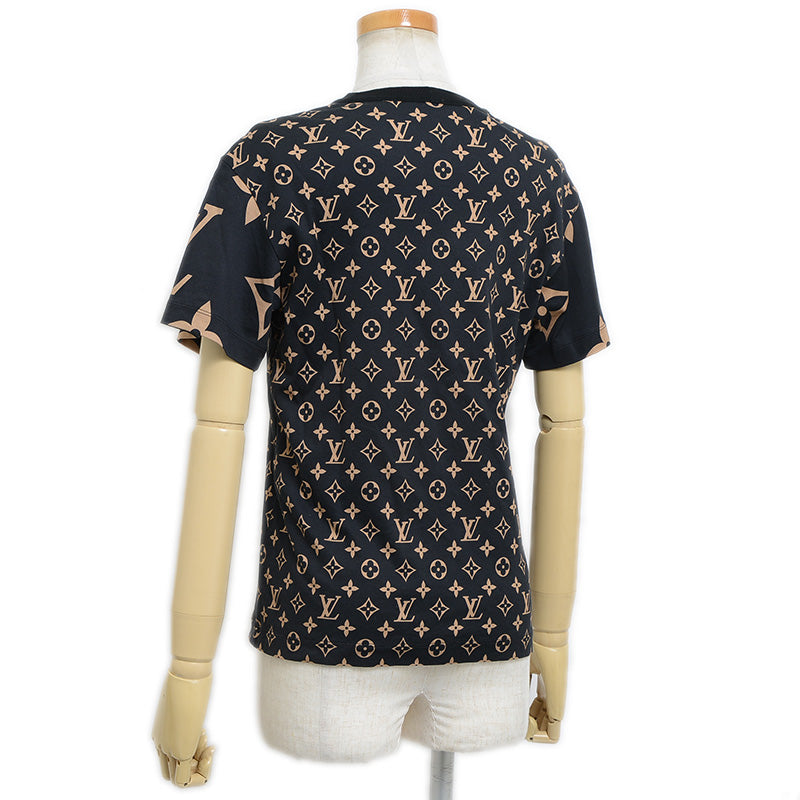 モノグラム チェーン 半袖Tシャツ コットン ブラック/ベージュ レディース XS 半袖Ｔシャツ