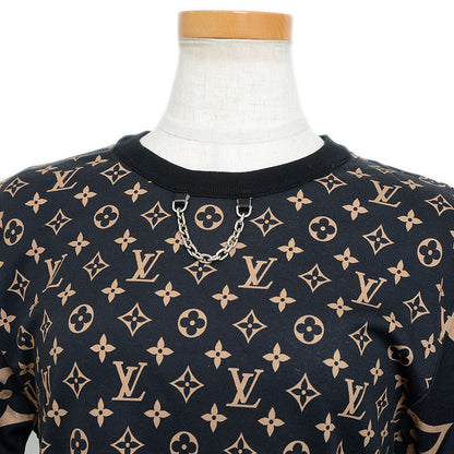 モノグラム チェーン 半袖Tシャツ コットン ブラック/ベージュ レディース XS 半袖Ｔシャツ