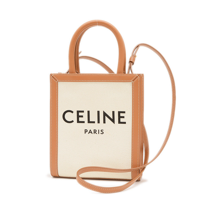 ミニ バーティカル カバ 2WAYバッグ キャンバス アイボリー/タン 193302BNZ トートバッグ