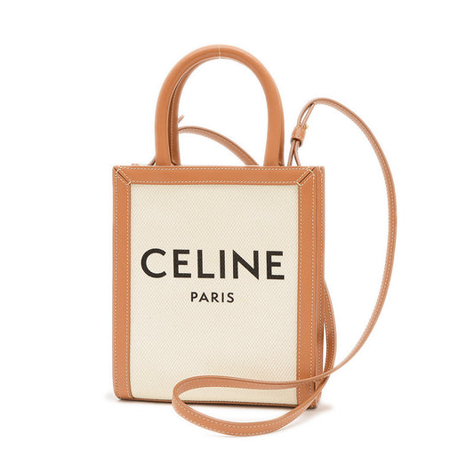 ミニ バーティカル カバ 2WAYバッグ キャンバス アイボリー/タン 193302BNZ トートバッグ