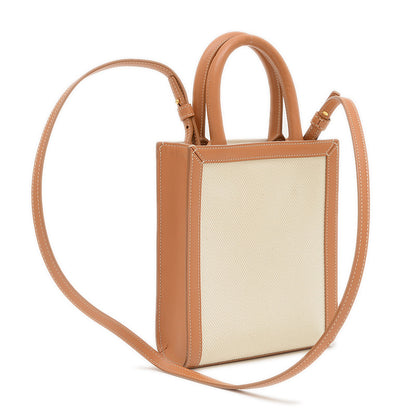 ミニ バーティカル カバ 2WAYバッグ キャンバス アイボリー/タン 193302BNZ トートバッグ