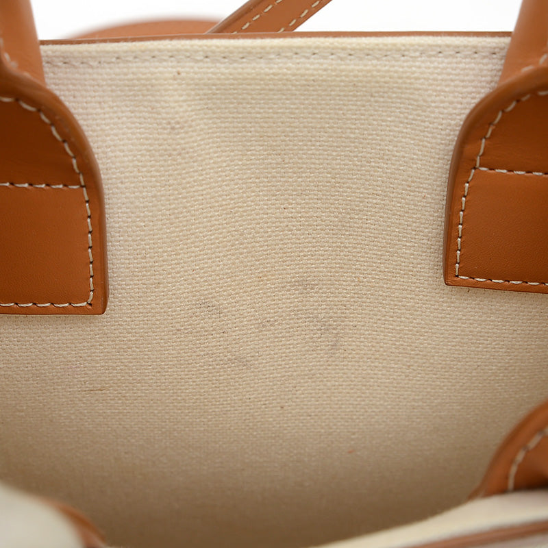 ミニ バーティカル カバ 2WAYバッグ キャンバス アイボリー/タン 193302BNZ トートバッグ