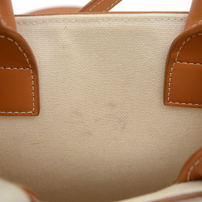 ミニ バーティカル カバ 2WAYバッグ キャンバス アイボリー/タン 193302BNZ トートバッグ