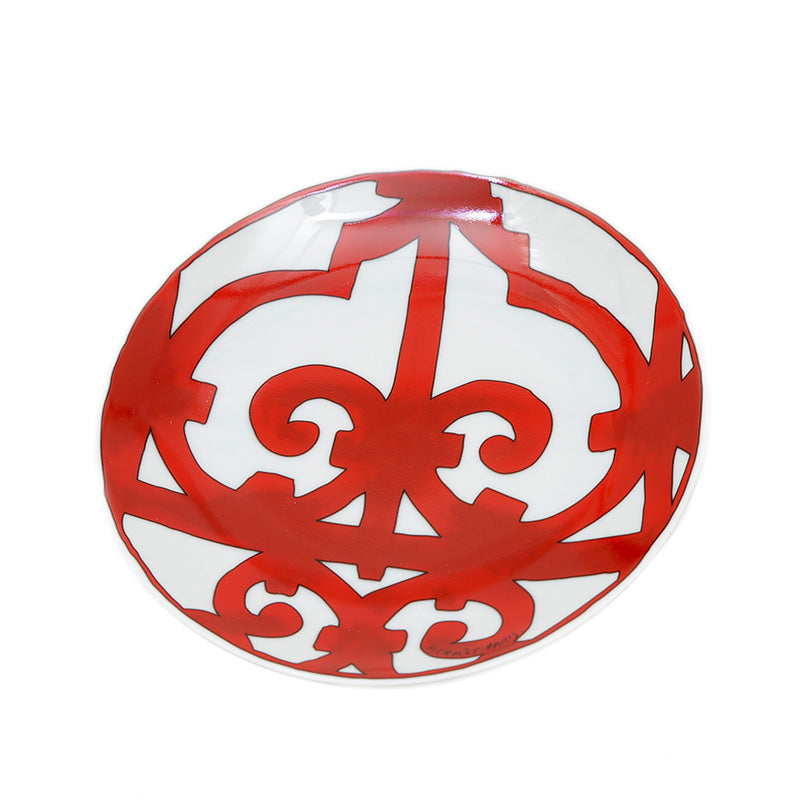 ガダルキヴィール パンプレート 17cm お皿 陶器 ホワイト/レッド 食器