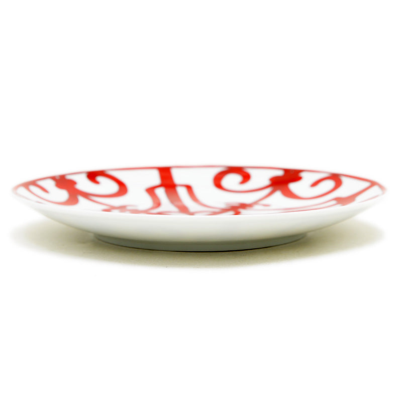 ガダルキヴィール パンプレート 17cm お皿 陶器 ホワイト/レッド 食器