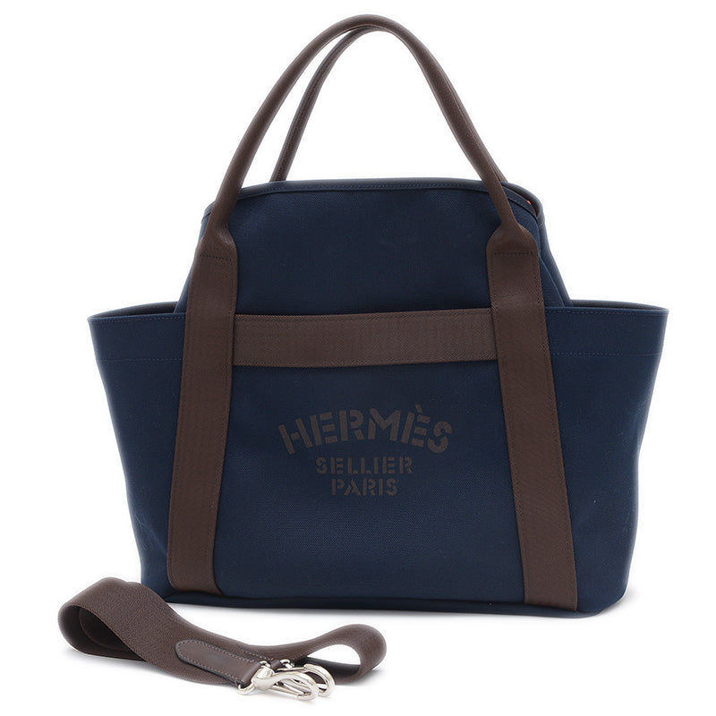 サックドパンサージュ 2WAYバッグ キャンバス ネイビー B刻印 ショルダーバッグ