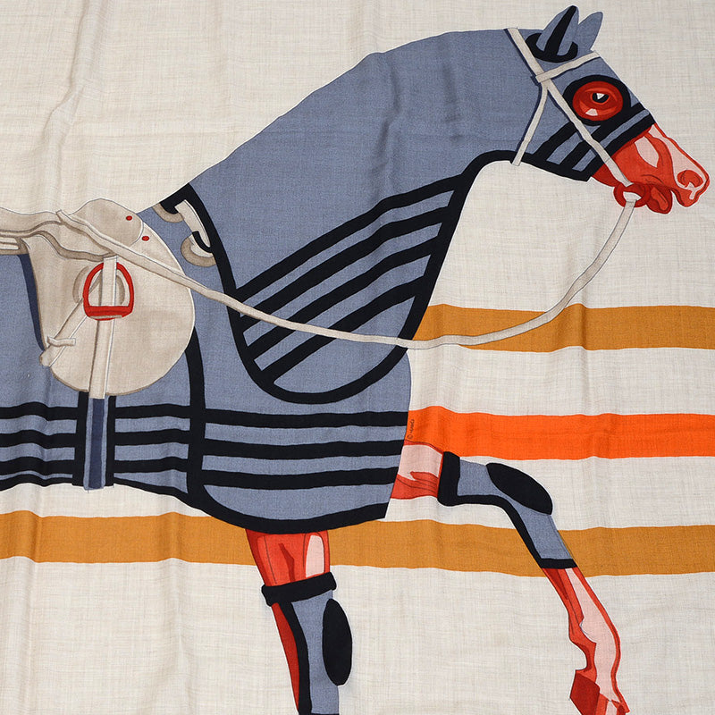 カレ140 馬着とともに シルク マルチカラー スカーフ