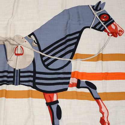 カレ140 馬着とともに シルク マルチカラー スカーフ