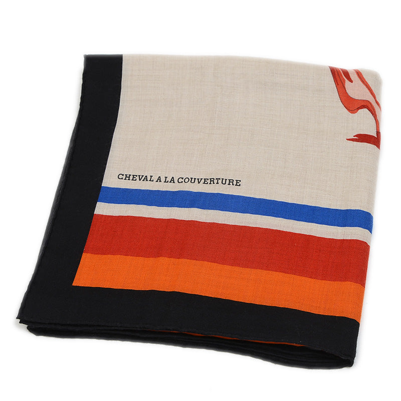 カレ140 馬着とともに シルク マルチカラー スカーフ