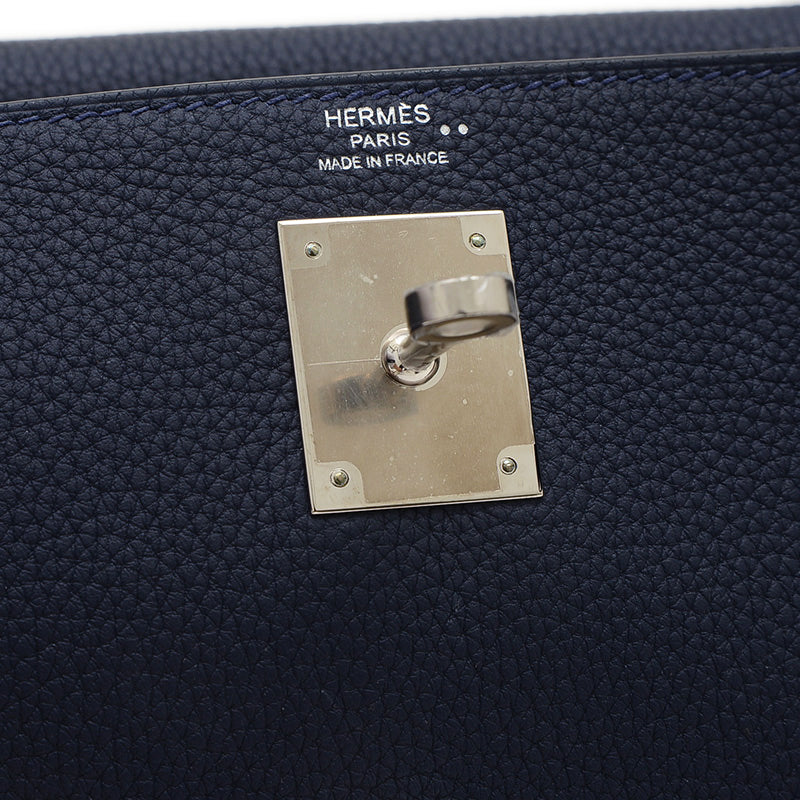 ケリー28 タッチ 内縫い トゴ/アリゲーター ブルーニュイ シルバー金具 Z刻印 ハンドバッグ