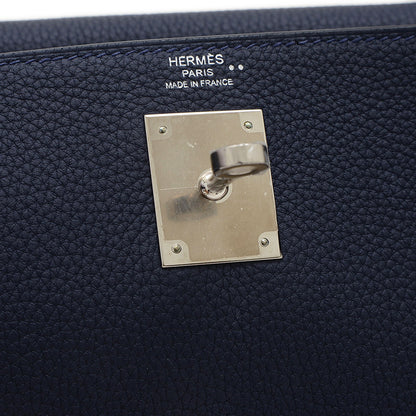 ケリー28 タッチ 内縫い トゴ/アリゲーター ブルーニュイ シルバー金具 Z刻印 ハンドバッグ