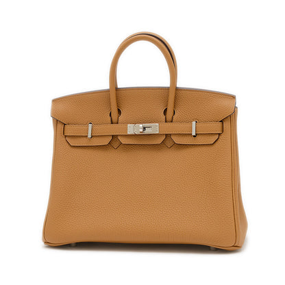 バーキン25 ヴェルソ トゴ キャラメル/ライム シルバー金具 Y刻印 ハンドバッグ