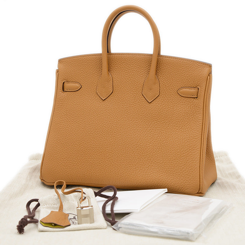 バーキン25 ヴェルソ トゴ キャラメル/ライム シルバー金具 Y刻印 ハンドバッグ