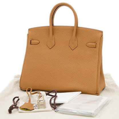 バーキン25 ヴェルソ トゴ キャラメル/ライム シルバー金具 Y刻印 ハンドバッグ