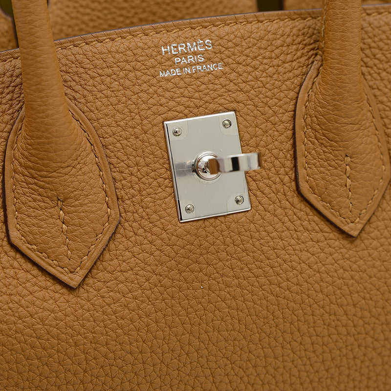 バーキン25 ヴェルソ トゴ キャラメル/ライム シルバー金具 Y刻印 ハンドバッグ