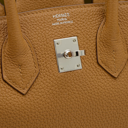 バーキン25 ヴェルソ トゴ キャラメル/ライム シルバー金具 Y刻印 ハンドバッグ