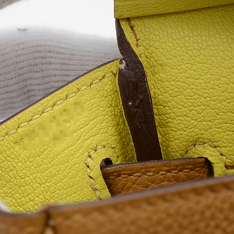 バーキン25 ヴェルソ トゴ キャラメル/ライム シルバー金具 Y刻印 ハンドバッグ
