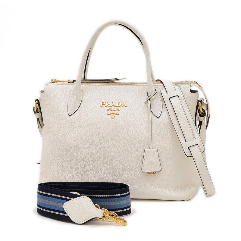 ヴィッテロダイノ 2WAY ショルダーバッグ レザー ホワイト 1BA157 ハンドバッグ