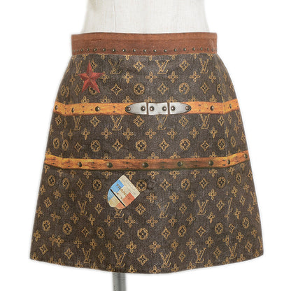 モノグラム プリント スカート コットン混 ブラウン レディース #34 スカート