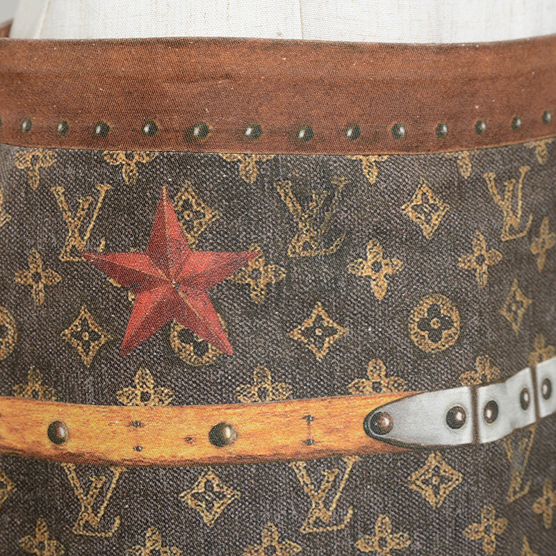 モノグラム プリント スカート コットン混 ブラウン レディース #34 スカート