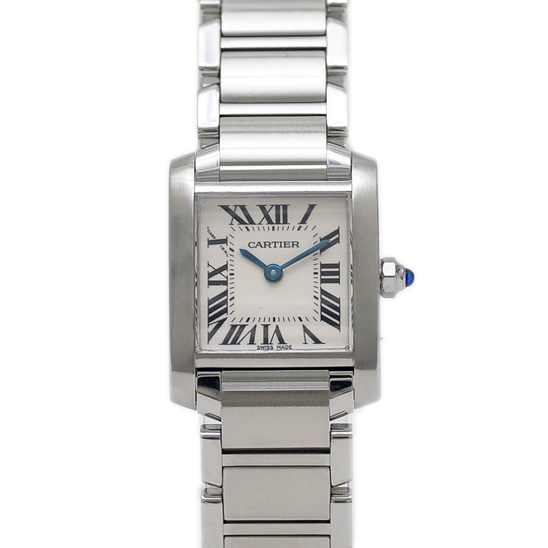 タンクフランセーズSM 白文字盤 SS クォーツ W51008Q3 腕時計