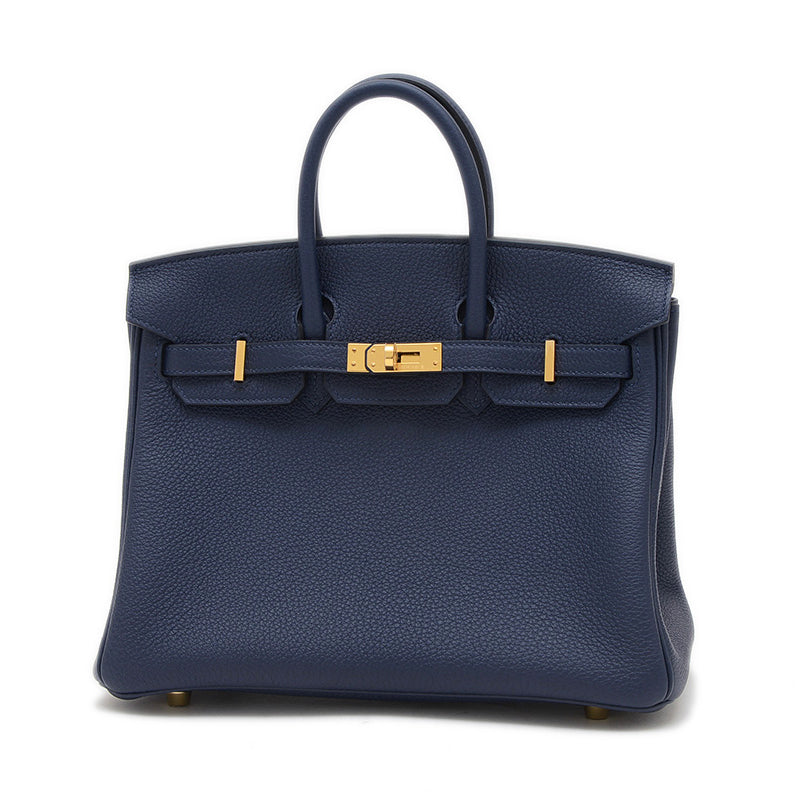 バーキン25 トゴ ブルーニュイ ゴールド金具 K刻印 ハンドバッグ