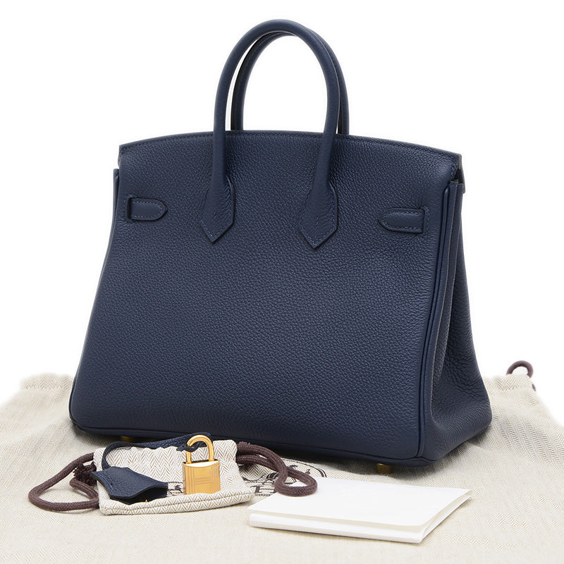 バーキン25 トゴ ブルーニュイ ゴールド金具 K刻印 ハンドバッグ