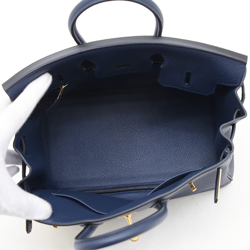 バーキン25 トゴ ブルーニュイ ゴールド金具 K刻印 ハンドバッグ