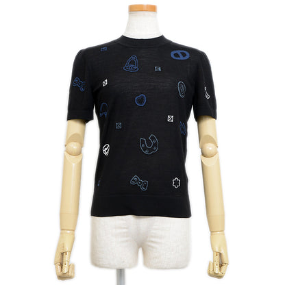 半袖ニット ウール混 ブラック レディース #36 ニット