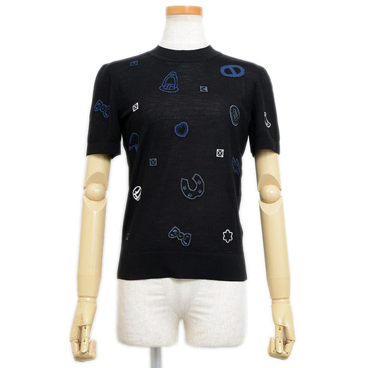 半袖ニット ウール混 ブラック レディース #36 ニット