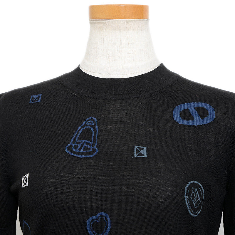 半袖ニット ウール混 ブラック レディース #36 ニット