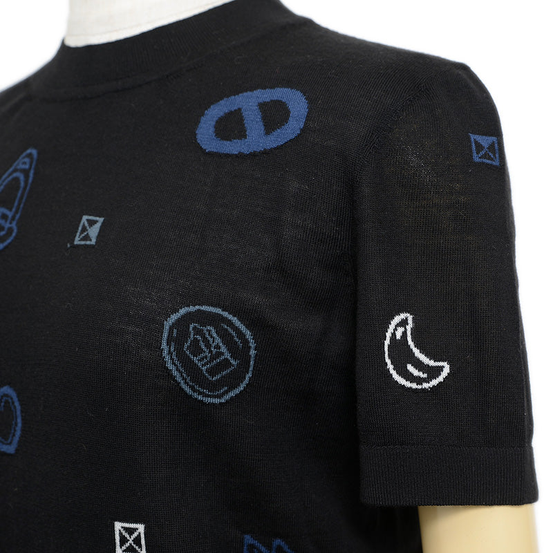 半袖ニット ウール混 ブラック レディース #36 ニット