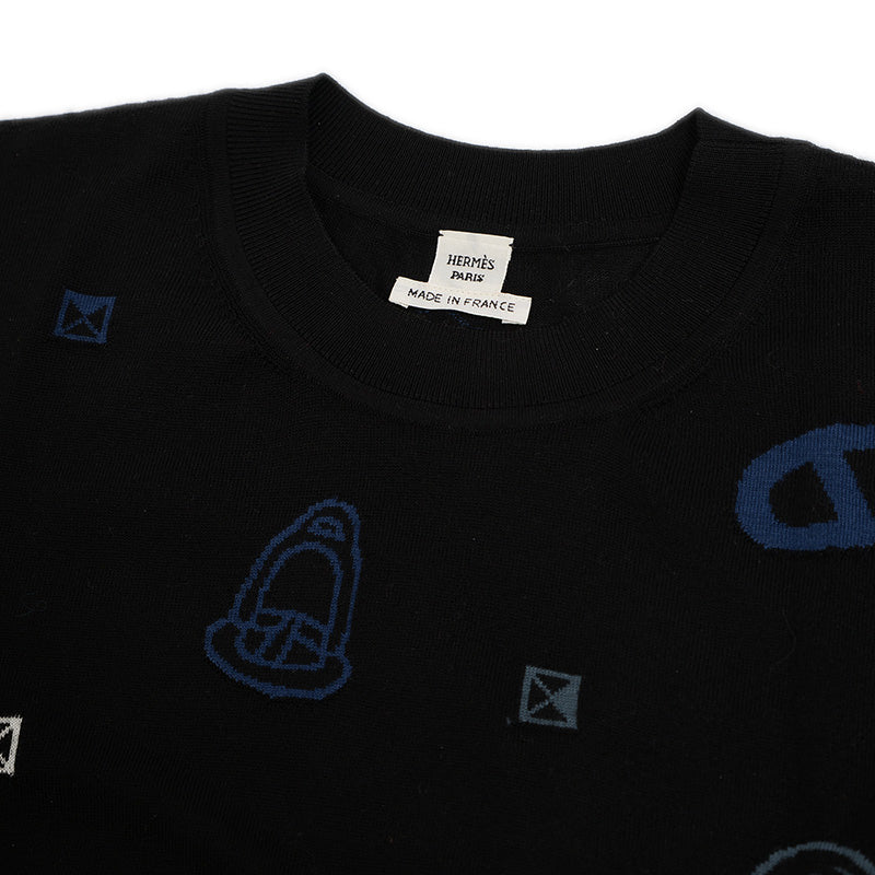 半袖ニット ウール混 ブラック レディース #36 ニット