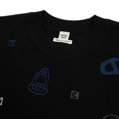 半袖ニット ウール混 ブラック レディース #36 ニット