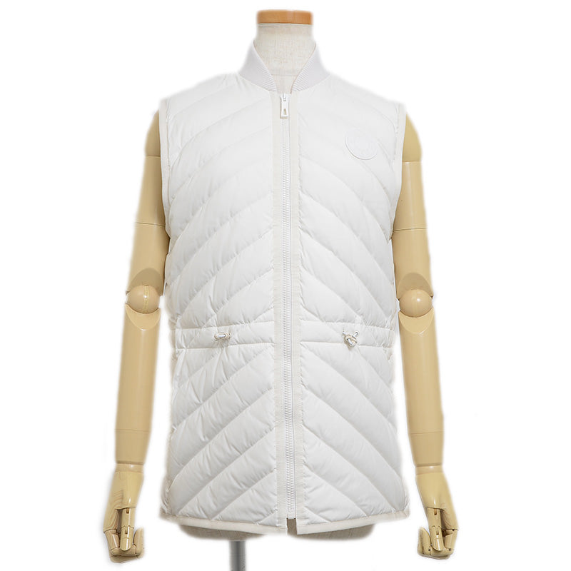 キルティング ロング ダウンベスト ホワイト レディース 34サイズ ダウンベスト