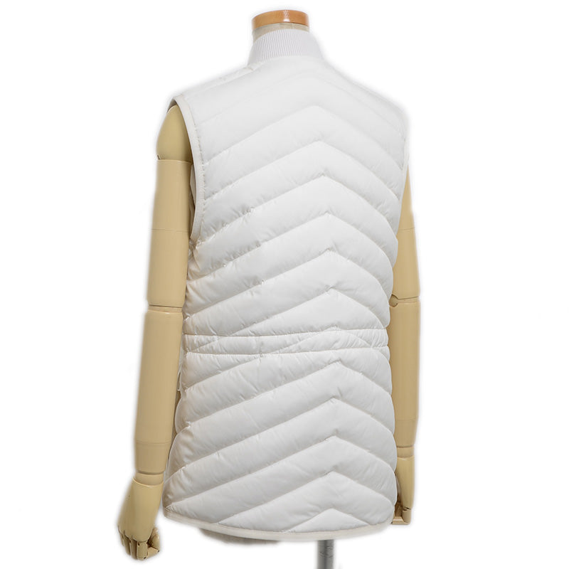 キルティング ロング ダウンベスト ホワイト レディース 34サイズ ダウンベスト