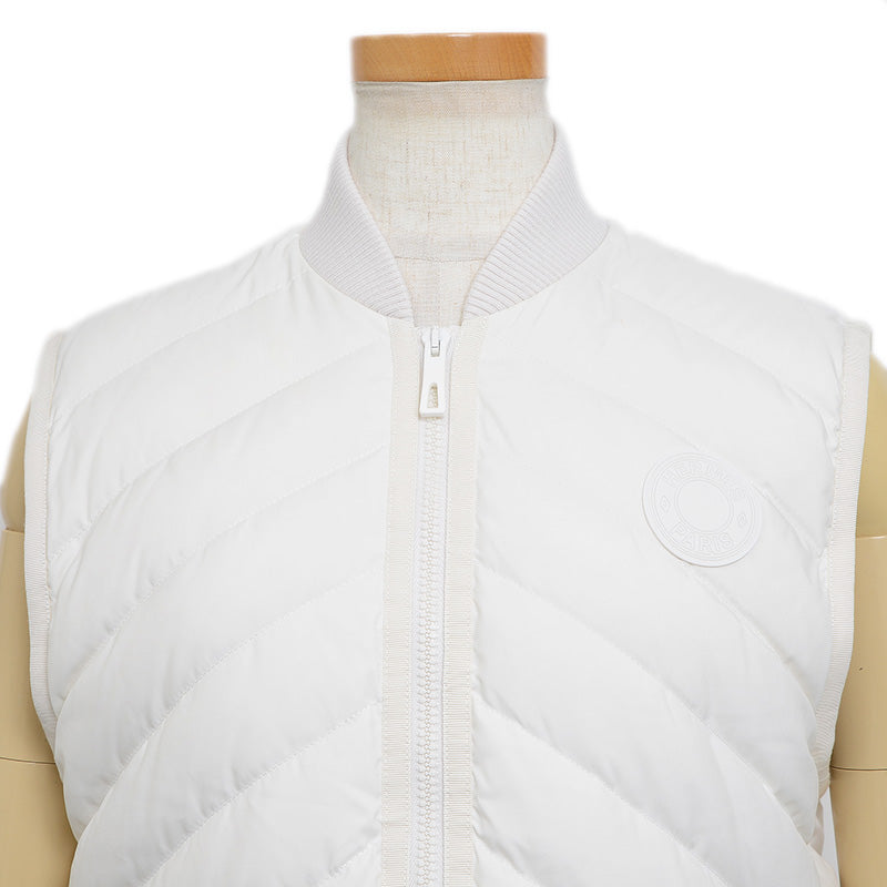 キルティング ロング ダウンベスト ホワイト レディース 34サイズ ダウンベスト