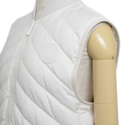 キルティング ロング ダウンベスト ホワイト レディース 34サイズ ダウンベスト
