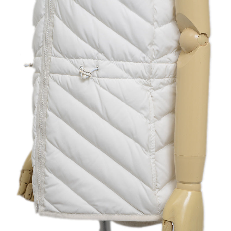 キルティング ロング ダウンベスト ホワイト レディース 34サイズ ダウンベスト