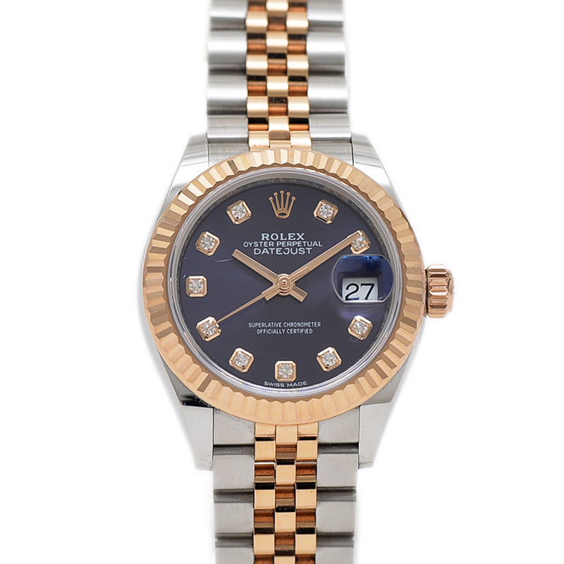 デイトジャスト 279171G オーベルジーヌ文字盤 レディース ランダム 腕時計