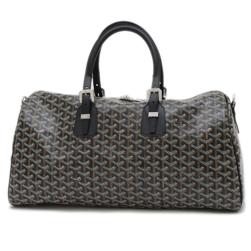 クロワジュール50 ボストンバッグ PVC/レザー ブラック シルバー金具 ボストンバッグ