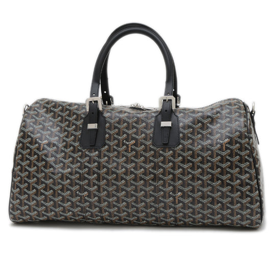 クロワジュール50 ボストンバッグ PVC/レザー ブラック シルバー金具 ボストンバッグ