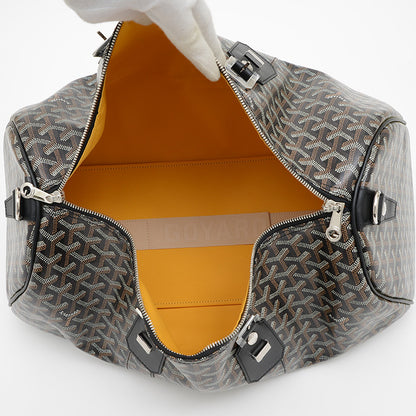 クロワジュール50 ボストンバッグ PVC/レザー ブラック シルバー金具 ボストンバッグ