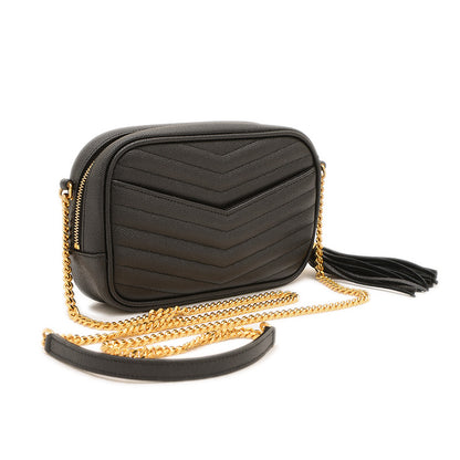 ルー チェーンショルダーバッグ レザー ブラック ゴールド金具 612579 ショルダーバッグ