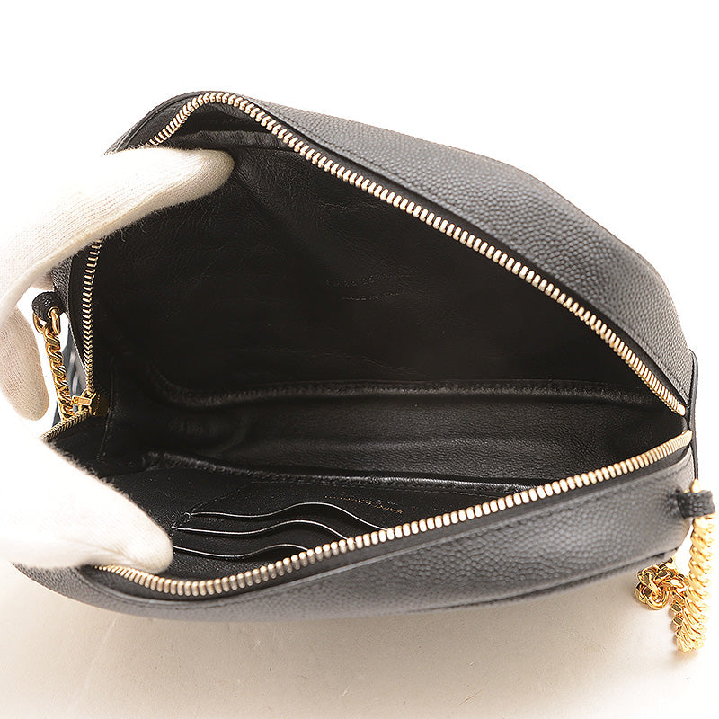 ルー チェーンショルダーバッグ レザー ブラック ゴールド金具 612579 ショルダーバッグ