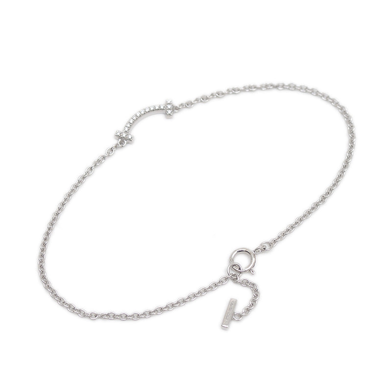 Tスマイル ミニ ブレスレット K18WG/ダイヤ ブレスレット