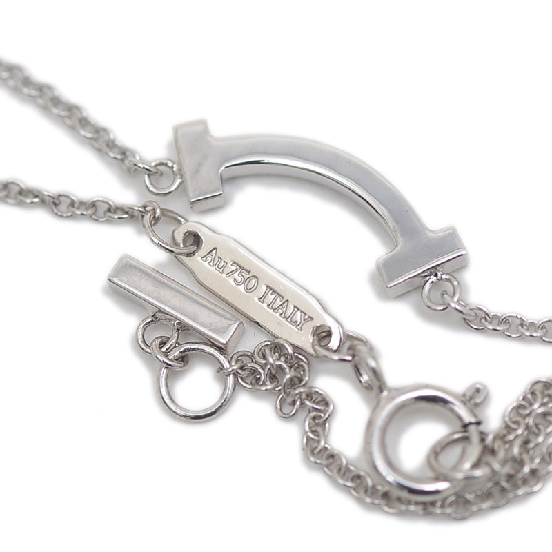 Tスマイル ミニ ネックレス K18WG/ダイヤ ネックレス